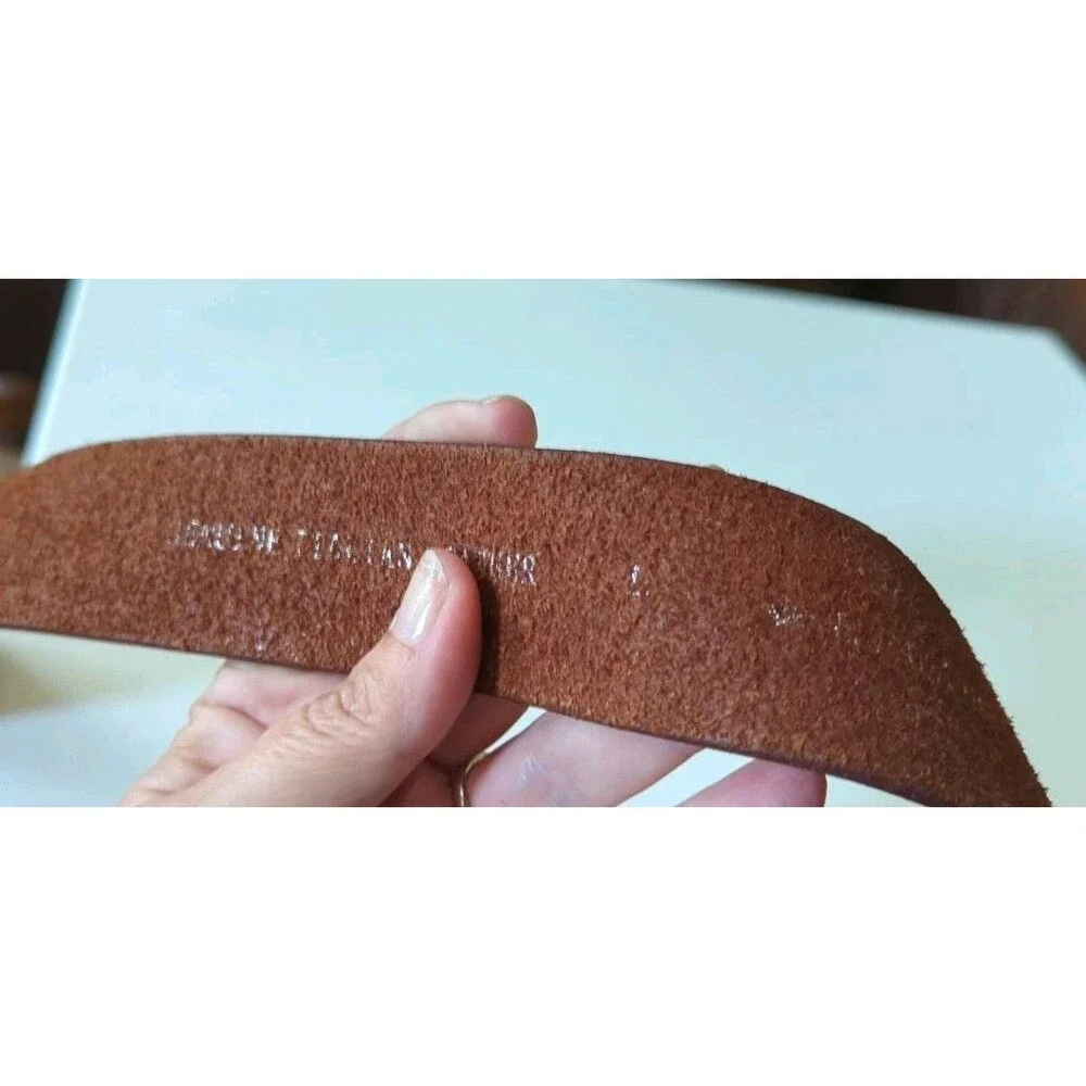 Vtg Silpada Genuine Italian Leather Brown Silver Tone Buckle Belt Women’s Large